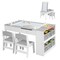 2-in-1 Kids Activity Table with Built-In Easel and Storage Boxes Removable Paint Cups